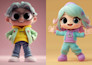 create cute 3d chibi character models for games,toys, or printing in blender